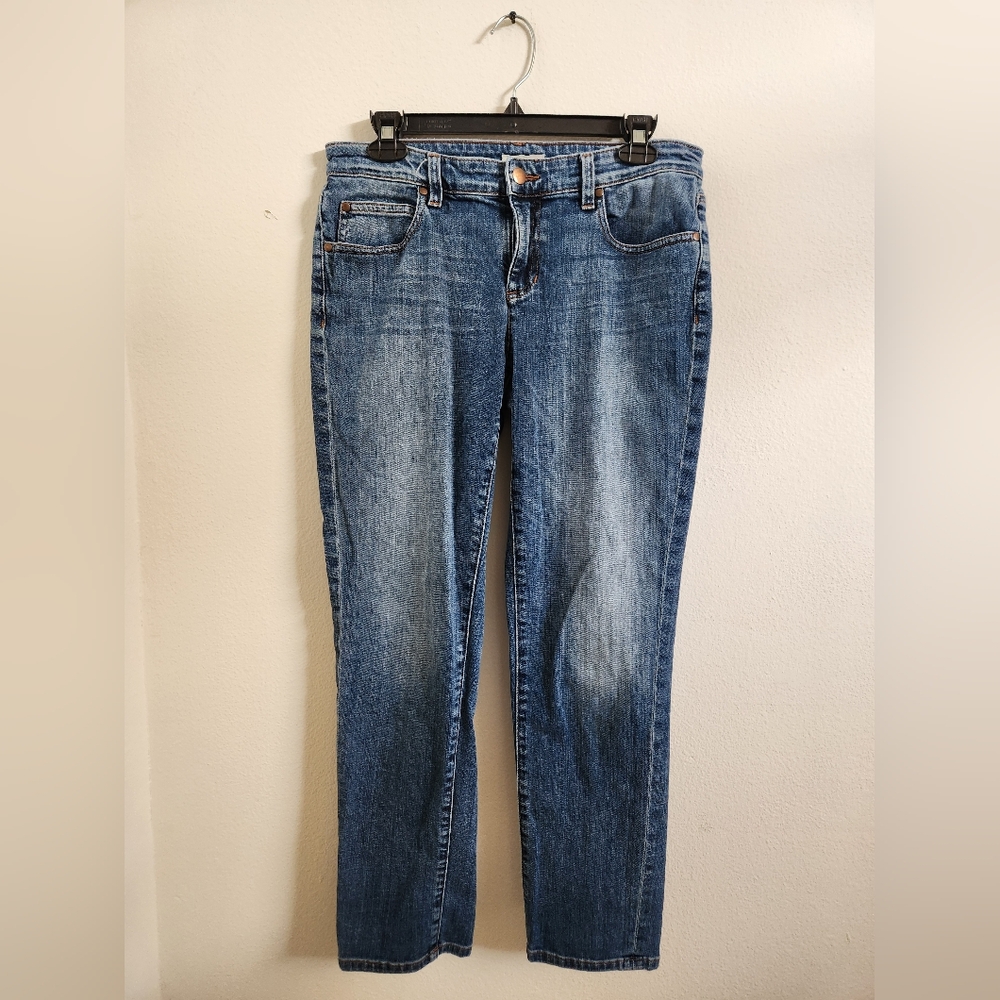 Eileen Fisher Jeans Organic Cotton Mid-Rise Straight Leg Medium Wash Blue Size 6